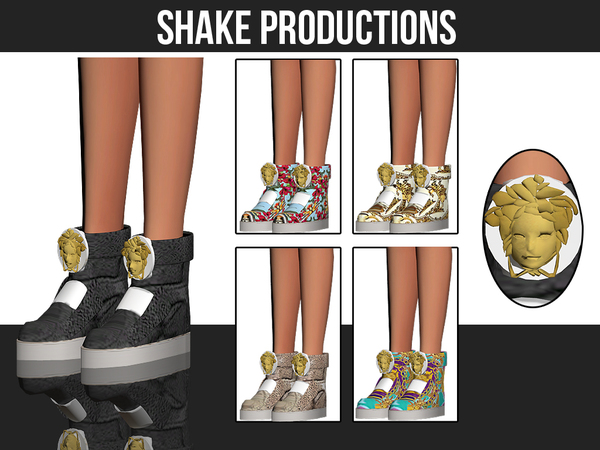Sims 4 Boots with ancient logo by ShakeProductions at TSR