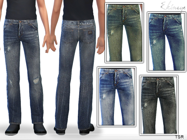 Sims 4 Straight Leg Jeans by ekinege at TSR