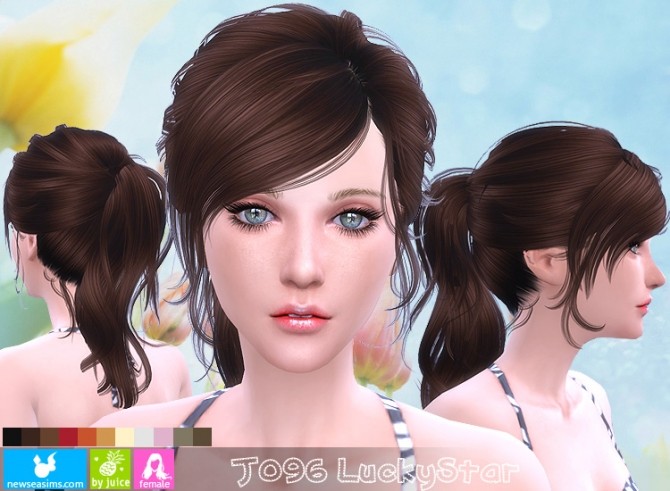 Sims 4 J096 LuckyStar hair (Pay) at Newsea Sims 4