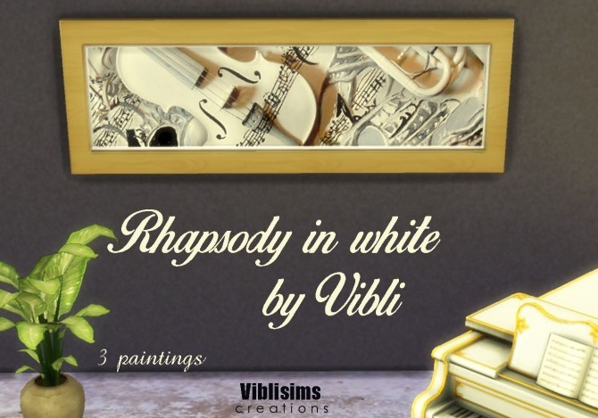 Sims 4 Rhapsody in white paintings by ciaolatino38 at Mod The Sims