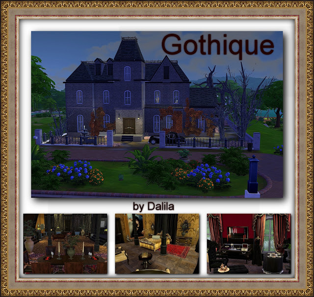 Sims 4 Gothique house at Architectural tricks from Dalila