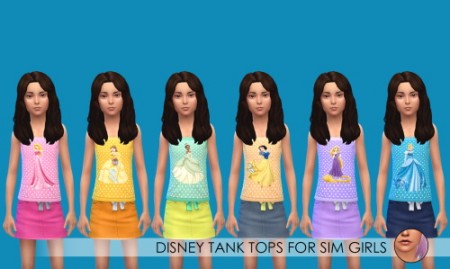Polka Dot tank tops for girls at Erica Loves Sims