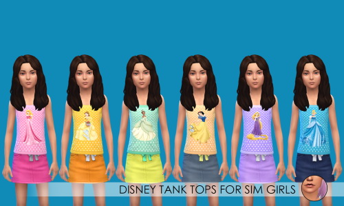 Sims 4 Polka Dot tank tops for girls at Erica Loves Sims