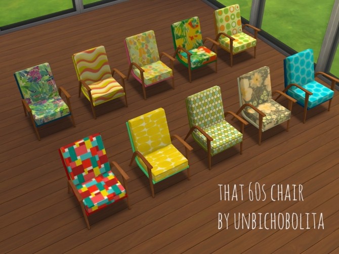 Sims 4 60s chair recolors at Un bichobolita