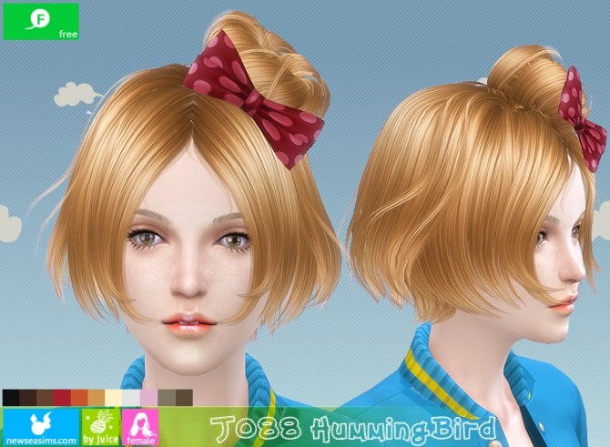 Sims 4 J088 Humming Bird hair (Free) at Newsea Sims 4