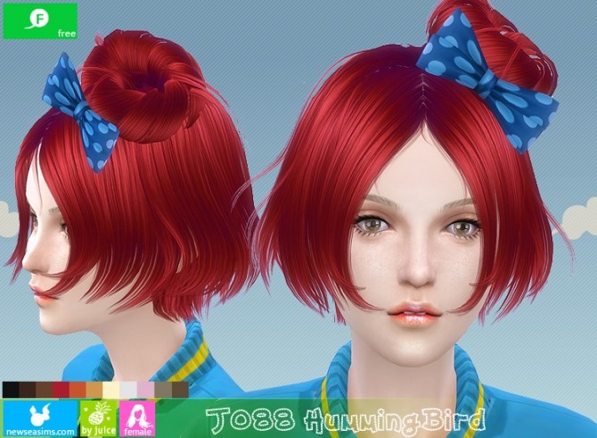 Sims 4 J088 Humming Bird hair (Free) at Newsea Sims 4