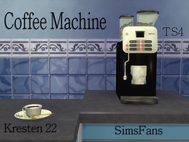 Sims 4 Coffee Machine by Kresten 22 at Sims Fans