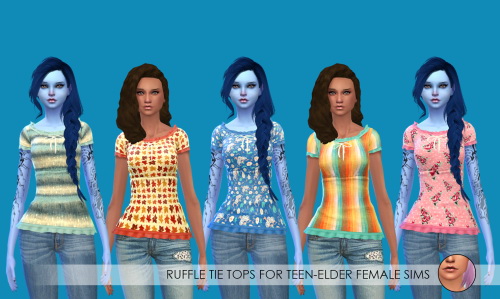 Sims 4 Tops, tees and shorts at Erica Loves Sims