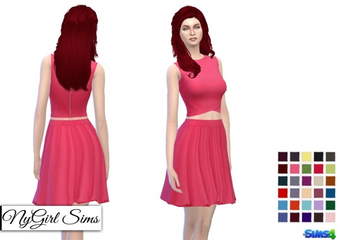 Sims 4 Fifties Inspired Two Piece Dress at Rusty Nail