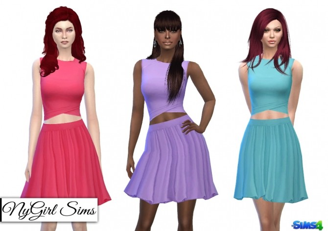 Sims 4 Fifties Inspired Two Piece Dress at Rusty Nail