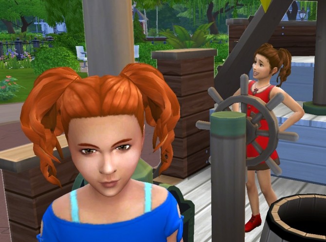Sims 4 Curls Pigtails for Girls at My Stuff