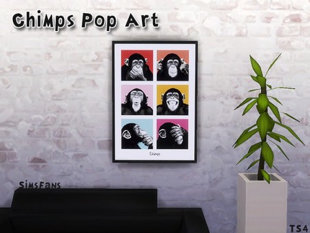 Chimps Pop Art by Melinda at Sims Fans