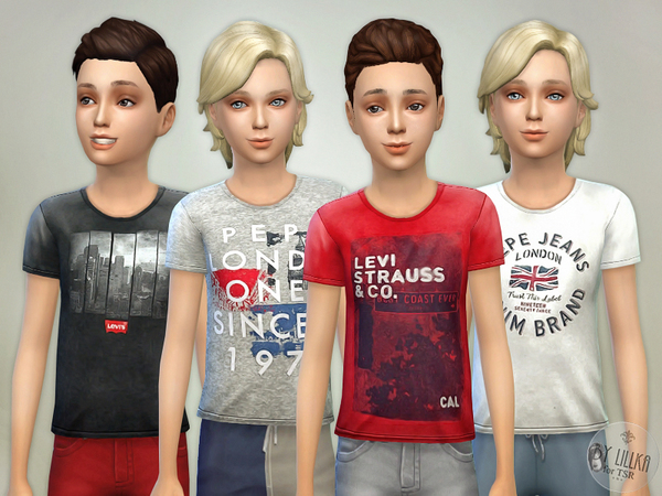 Sims 4 T  Shirt Collection for Boys P03 by lillka at TSR