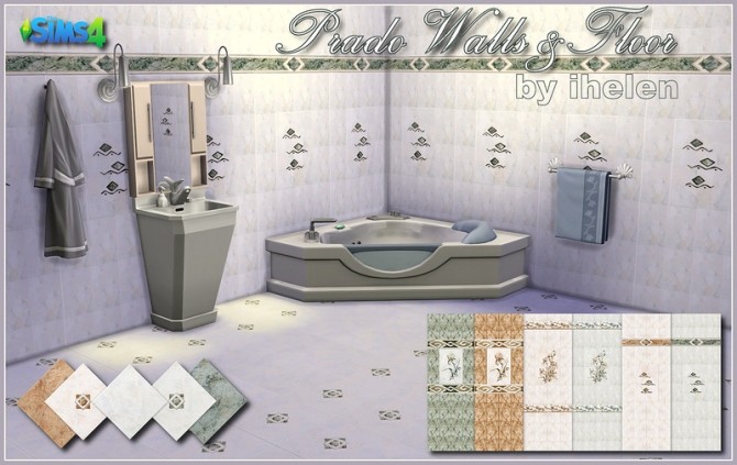 Sims 4 Tile Prado Walls & Floor at ihelensims