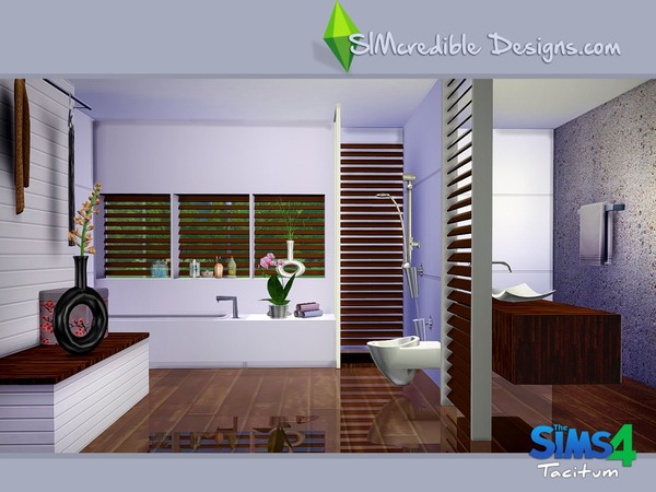 Sims 4 Tacitum bathroom by SIMcredible! at TSR