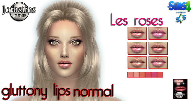 Sims 4 Gluttony lips set at Jomsims Creations