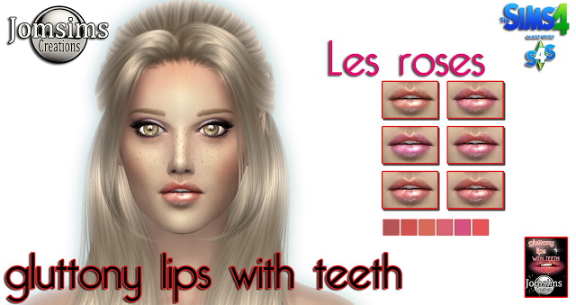 Sims 4 Gluttony lips set at Jomsims Creations