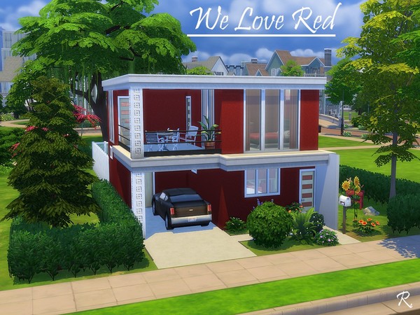 Sims 4 We Love Red City House by CyberReb at TSR