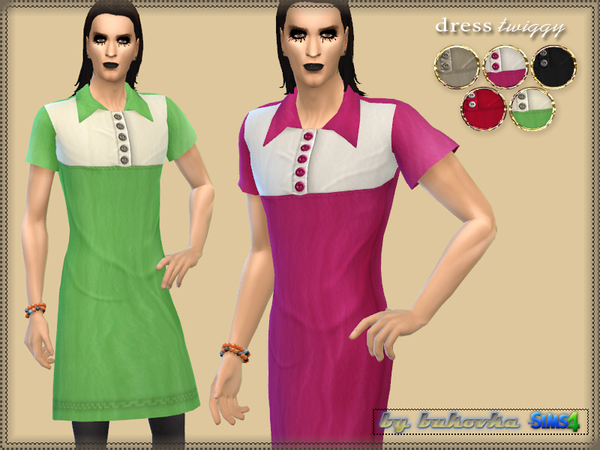 Sims 4 Dress male Twiggy by Bukovka at TSR