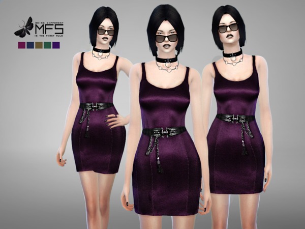 Sims 4 MFS Tracy Dress by MissFortune at TSR