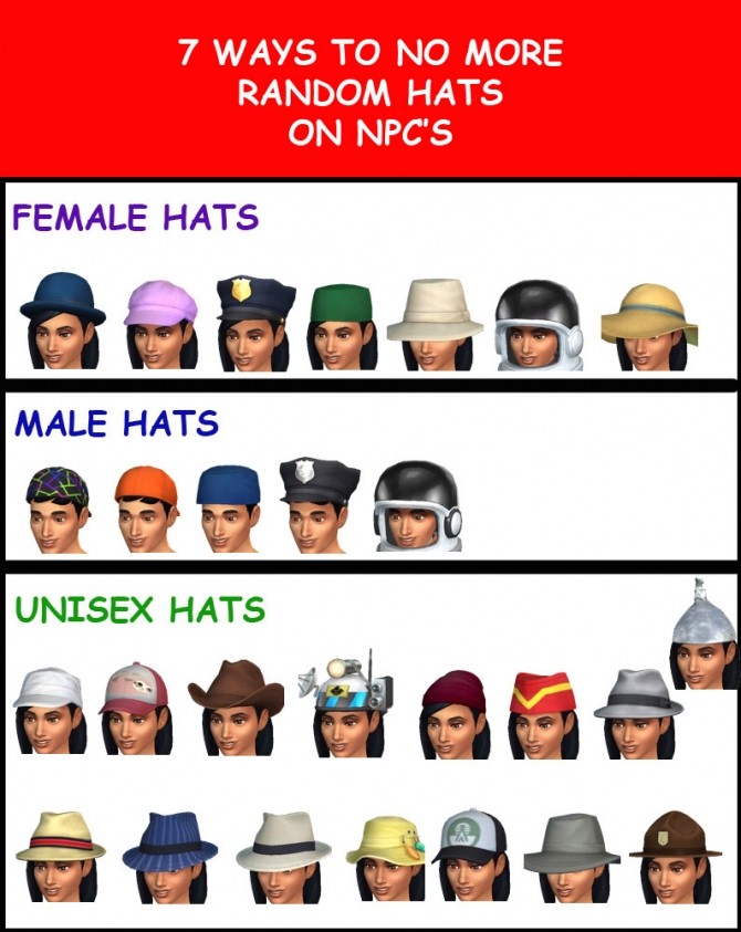 Sims 4 7 Ways to No Random Hats on NPCs by Simmiller at Mod The Sims