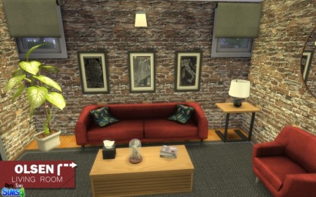 Olsen Living Room by Kiara Rawks at Onyx Sims » Sims 4 Updates