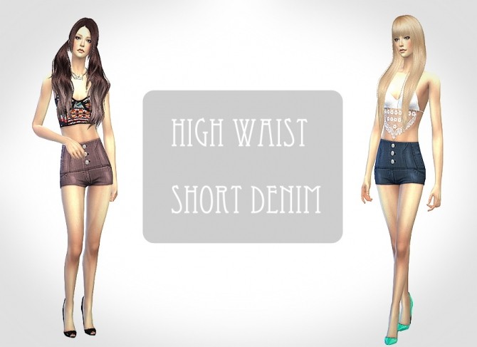 Sims 4 High Waist Denim Shorts at ChiisSims – Chocolatte Sims