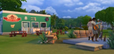 Cactus Couch Cafe with Open Air Stage by mrsyule at Mod The Sims