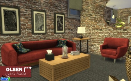 Olsen Living Room by Kiara Rawks at Onyx Sims » Sims 4 Updates