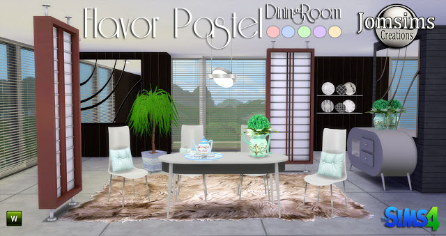 Sims 4 Flavor Pastel diningroom at Jomsims Creations