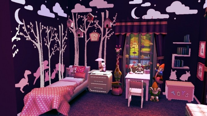 Sims 4 Purple Kidsroom for Girls at Sanjana sims