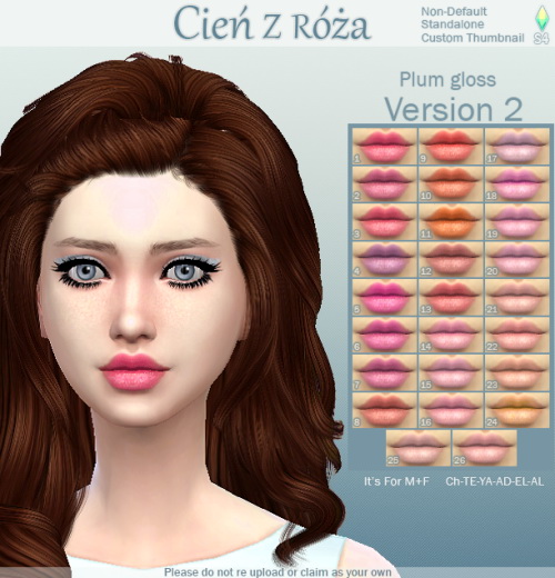 Sims 4 Plum Gloss at Cień z róża