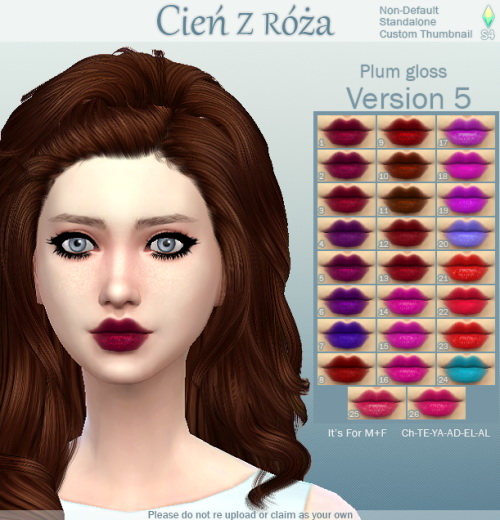 Sims 4 Plum Gloss at Cień z róża