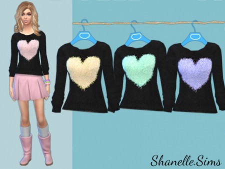 Fluffy Heart Knit at Shanelle Sims