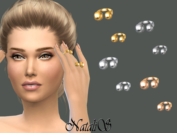 Sims 4 Metal beads open rings by NataliS at TSR