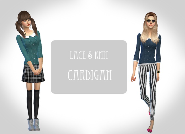 Sims 4 Lace & knit cardigan at ChiisSims – Chocolatte Sims