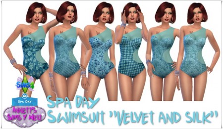 Spa Day Swimsuit Velvet & Silk at Annett’s Sims 4 Welt