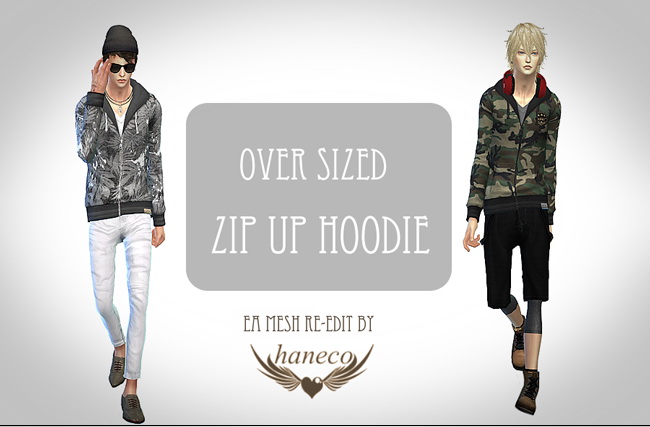 Sims 4 Over sized zipp up hoodie at ChiisSims – Chocolatte Sims