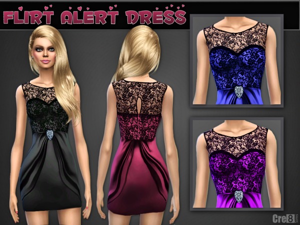 Sims 4 Flirt Alert Dress by Cre8Sims at TSR