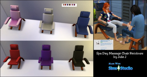 Sims 4 Spa Day Massage Chair Recolours at Julietoon – Julie J