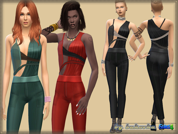 Sims 4 Jumpsuit Asymmetry by bukovka at TSR