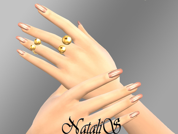 Sims 4 Metal beads open rings by NataliS at TSR