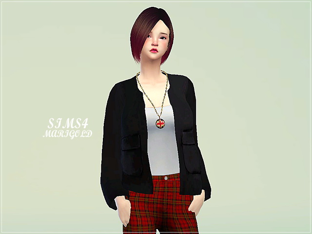 ACC collarless jacket at Marigold » Sims 4 Updates