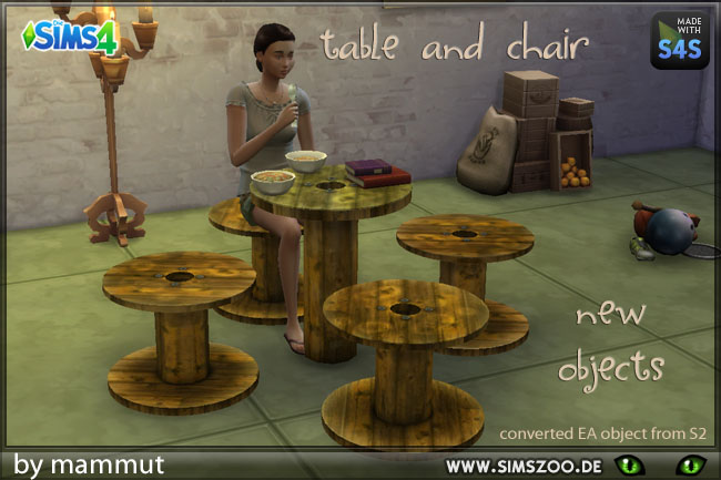 Sims 4 Spindle Table Chair by mammut at Blacky’s Sims Zoo