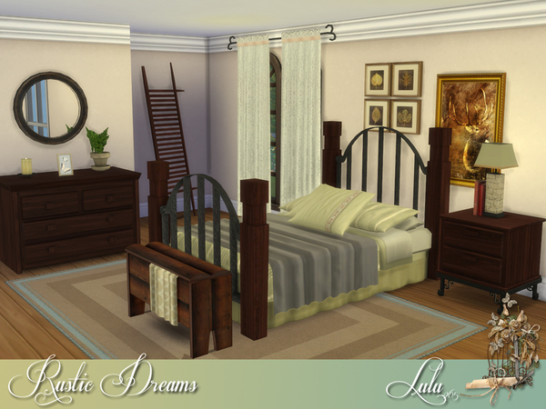Sims 4 Rustic Dreams bedroom by Lulu265 at TSR