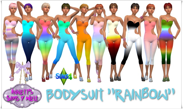 Rainbow Bodysuit at Sims 4 Welt » Sims 4 Updates