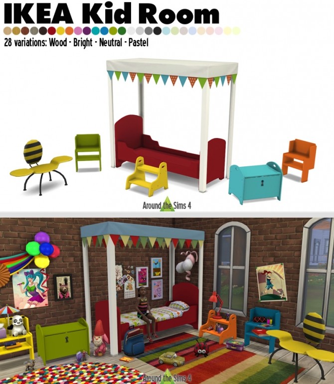 Sims 4 IKEA like Kid Bedroom at Around the Sims 4
