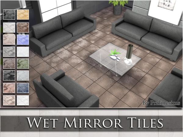 Sims 4 Wet Mirror Tiles by Pralinesims at TSR