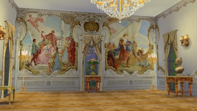 Sims 4 Villa Widmann Rococo Wall Mural Set at Regal Sims