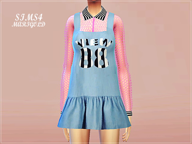 Sims 4 Mesh shirts & 88 dress at Marigold